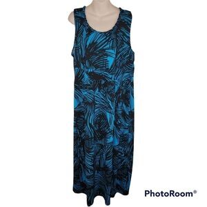 Avenue tropical palm leaf print sleevless maxi dress 18/20